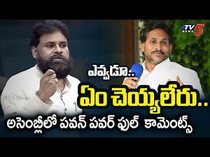 Deputy CM Pawan Kalyan Powerful Comments on YS Jagan And YSRCP Party in AP Assembly | TV5 News