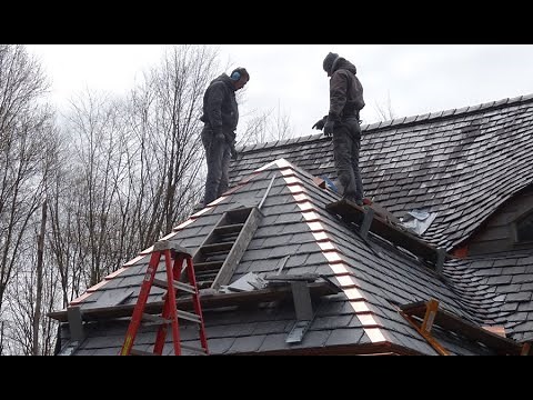 Copper Hip Coverings on a Slate Roof
