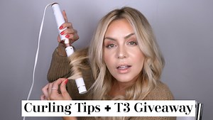 Here is my back to school hairstyle and how to correctly use a curling wand. I love creating these long lasting waves with the T3 Whirl Trio. It's both easy and quick and you have a great style for back to school and to wear easy into the fall season. Go Here to Enter the Giveaway: https://www.t3micro.com/elle-bangs-whirl-trio-sweeps | Ellebangs