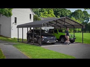 Arrow 20x20, 20x24 & 20x29 Steel Carport Kits - Eggshell or Charcoal