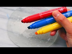 Making Slime with Balloons & Satisfying Power Lines Crayola Marker Slime Coloring ASMR Video #23!