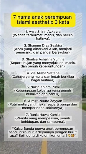 7 nama anak perempuan islami aesthetic 3 kata