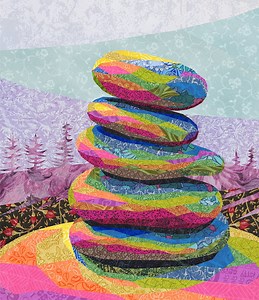 STONES Quilt Pattern, Landscape Fabric Collage, Applique - Etsy