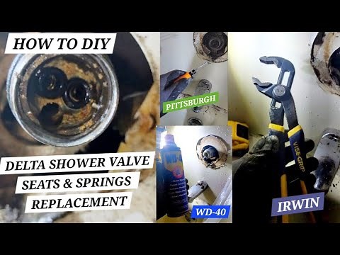 DELTA SHOWER VALVE SEATS & SPRINGS How to DIY Replacement #DIY #Plumbing #Delta #howto #Irwin #wd40