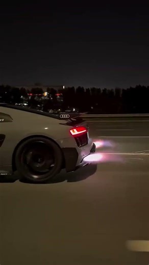 That Exhaust Flame Though 🔥 Twin-Turbo R8 #audir8 #v10 #shorts