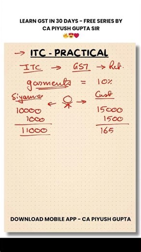 Day 12 - Free GST Complete Course - ITC Calculation Part 2 - taxation accountant commerce