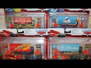 Mattel Disney Cars Accessory 2-Packs McQueen Storm Ryan Laney Herb Curbler Cal Bobby Piston Cup