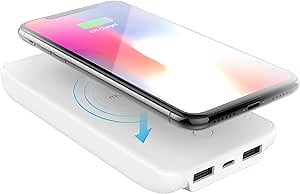 myCharge Wireless Charger Portable Charger Power Bank Dual USB 10W/2.4A/10000mAh Dual Qi Certified for Apple (iPhone XS, XS Max, XR, X, 8, 8 Plus) Android (Samsung Galaxy S8, S8+, Note 8, S7, S6)