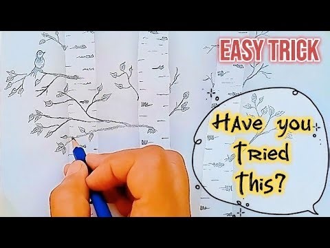 New Idea To Draw A Tree 🌳 Easy Steps Tree Drawing