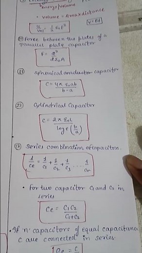 All formula(Electrostatic potential &Capacitance)ch-2 class 12 physics #capacitance #class12th#neet