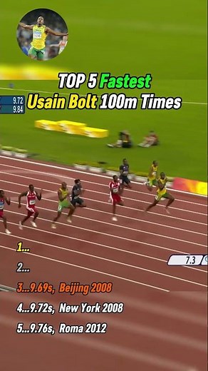 Top 5 Usain Bolt's Fastest 100m Performances Ever!