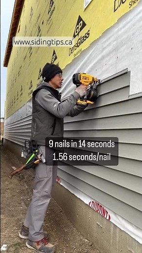 Hand nailing vs power nailing of vinyl siding - roofing nailer with siding tips