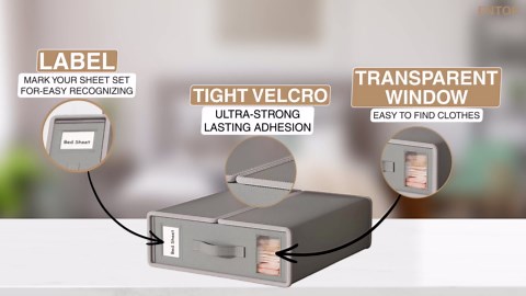 Large Foldable Storage Box for Clothes, Blankets, Bedding - Stackable, Collapsible Fabric Bins with Clear Windows, Zipper Lids and Handles - Ideal for Closet, Bedroom, Laundry Room - 4 Pack