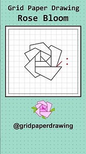 How to draw a rose on grid paper