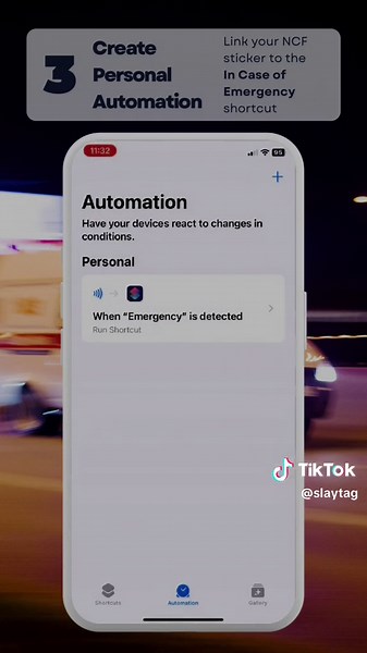 🆘 Stay Safe with the In Case of Emergency Apple Shortcut. Here’s a tutorial on how to trigger the shortcut with an NFC tag. #nfctags #appleshortcuts #safetyhack