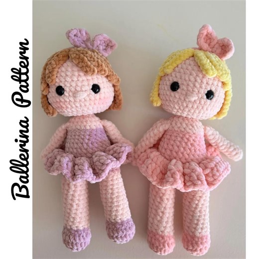 Ballerina Crochet Doll Pattern – Low Sew Cute Plush Doll Amigurumi - Etsy