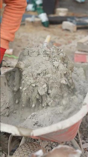 Mixing concrete in wheelbarrow | The best way | Step 3