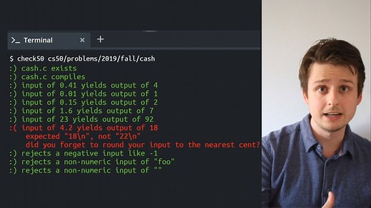 We present check50, an open-source, extensible tool for assessing the correctness of students' code that provides a simple, functional framework for writing checks as well as an easy-to-use API that abstracts away common tasks, among them compiling and running programs, providing their inputs, and checking their outputs. As a result, check50 has allowed us to provide students with immediate feedback on their progress as they complete an assignment while also facilitating automatic and consistent