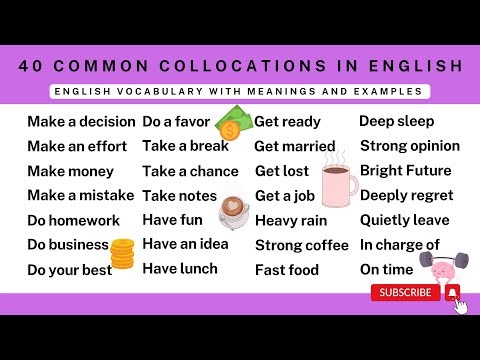 40 Common English Collocations with Meanings and Example Sentences 🤓📖