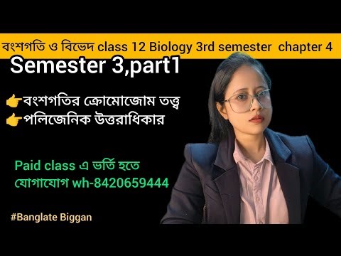 বংশগতি ও বিভেদ class 12 Biology chapter 4 part1|বংশগতির ক্রোমোজম তত্ত্ব/পলিজেনিক উত্তরাধিকার 
