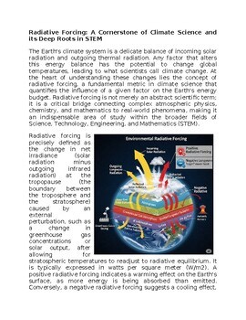 Radiative Forcing & STEM Sub-Plan or Classwork & Homework