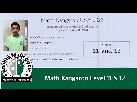 Math Kangaroo 2023 Level 11 and 12 Presented by Sylesh Sundaresan