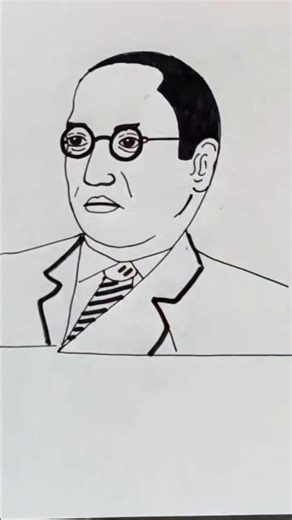 Easy Drawing of Dr Babasaheb Ambedkar using number 2