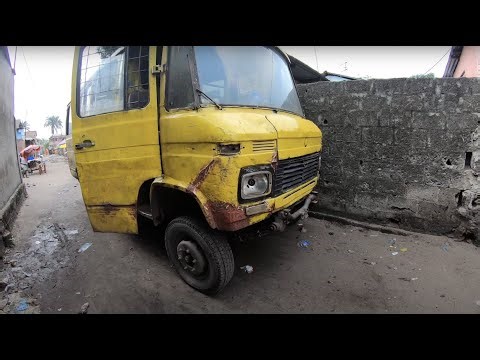 This 50 years old Mercedes bus with diesel engine is still running in Africa