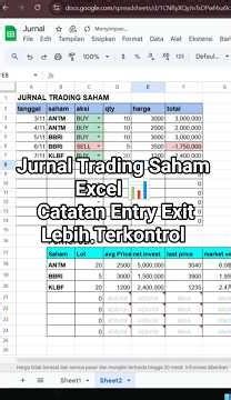 Jurnal Trading Saham Excel 📊 Catatan Entry Exit Lebih Terkontrol #belajarexcel #exceltips