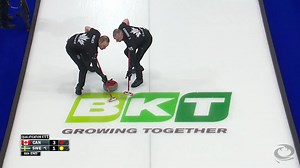 Brad Gushue 🇨🇦 with the help of Geoff Walker makes the perfect clutch freeze to be shot stone, leaving Sweden a tough shot to score! Watch live on the Curling Channel: https://wcf.co/CurlingChannel #WMCC2023 #curling | World Curling