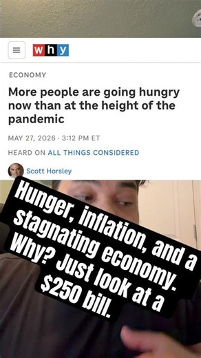 Hunger, inflation, and a stagnating economy. Why? Just look at a $250 bill. #foodprices #gasprices