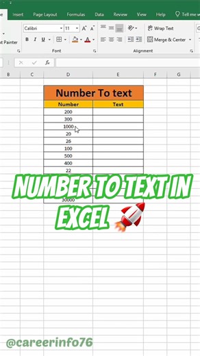 Number To Text in Excel 🚀 #exceltricks #exceltips #ExcelProductivity #excel #exceltutorial #ytshort