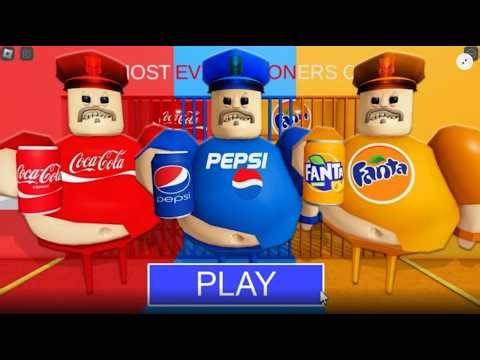 COCA COLA VS PEPSI VS FANTA PRISON RUN OBBY | Roblox Walkthrough
