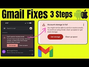 Gmail "Can't send or receive email & Your Storage Is Almost Full" on Phone