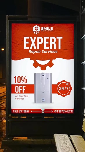 Expert Repair Service Poster Design. #ExpertRepair #RepairService #DeviceRepair #TechFix #HomeApplianceRepair