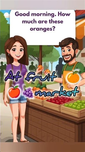 🍑🍒At fruit market 🍊🍇🥭 #conversation #learnenglish #learn