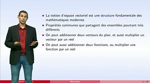Espaces vectoriels - partie 1 : espace vectoriel (début) | Canal U