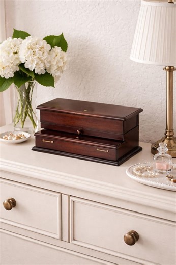 Bombay Company Mahogany Jewelry Box Vintage Wood Chest With Drawers Classic Traditional Décor - Etsy