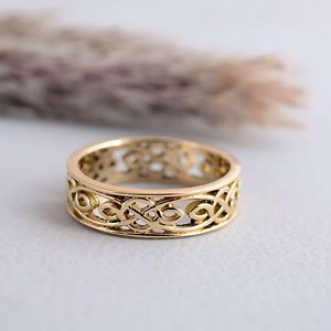 Celtic Ring, Knot Band Ring,18k Gold Ring, Celtic Trinity Ring, Band Ring, Men and Women Ring, Birthday Gift, Handmade Ring, Kn - Ull - Etsy