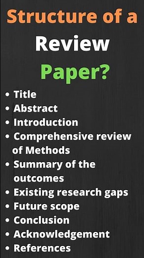✅How to write a Review Paper? | Structure of a Review Paper | Review Paper Format | Review Articles