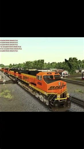 BNSF 4386 on Run8 train simulator #railcam #trainsimulator #railroadcrossing #railfan #bnsf