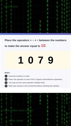 Can You Solve This? MAKE10 #1079 ★★★☆☆ Part82 #Shorts