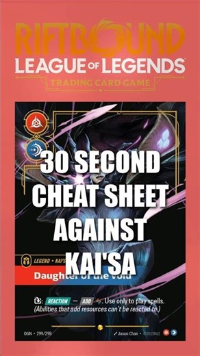 Kai'sa Match-Up In 30 Seconds! #riftbound #riftboundtcg