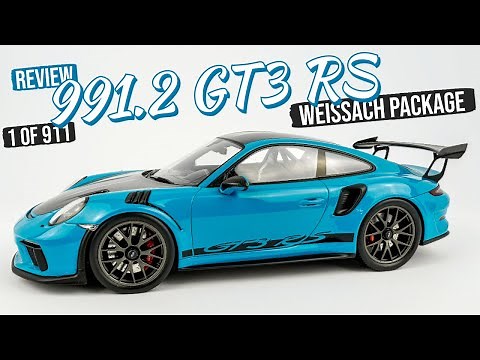 1/18 SCALE PORSCHE 911 (991.2) GT3 RS WEISSACH PACKAGE – MIAMI BLUE! Spark diecast model car review
