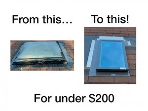 Cheap DIY: Replacing an old plastic skylight with Sun-Tek glass skylight for under $200