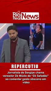 Ao comentar o episódio em seu programa, Lucas Serra ironizou a situação e chegou a chamar o vereador de “Zé Safadão”. O jornalista também afirmou que o parlamentar aparentava estar embriagado no momento da gravação, comentário que repercutiu entre telespectadores e usuários das redes sociais. Link da Matéria completa na Bio e nos Stories | Portal Rio Real News
