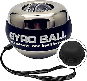 Gyro Power Torque Ball Wrist Exerciser - Auto Start Spinner with LED - Strengthen Grip, Forearm, & Hand - Hand Trainer for Sports Enthusiasts.