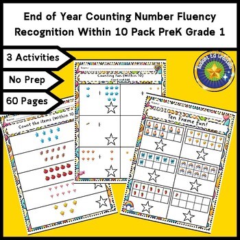 End of Year Count Addition Math within 10 Fact Fluency Place Value Ten Frame