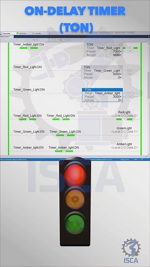 The TON instruction in PLC programming acts as a timer. When triggered, it starts Timing from zero. As time progresses, it keeps track of elapsed time. Once the preset time you’ve defined is reached, the TON instruction’s output switches on, executing the desired action in your program. It’s a straightforward way to introduce a delay before certain operations occur in your PLC system. #mechatronics #plcprogramming #programming #programmer #controlsengineering #automationengineer #engineering #en