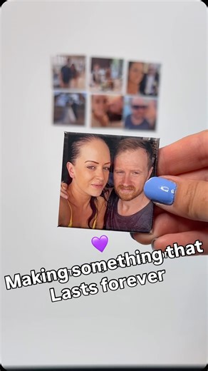 Making something that lasts. 💜 Custom photo magnets are tangible keepsakes, not just for Valentine’s Day! Handmade in Melbourne, they are the perfect personalised gift idea. Link in bio for custom sets. | Photo Magnet Studio